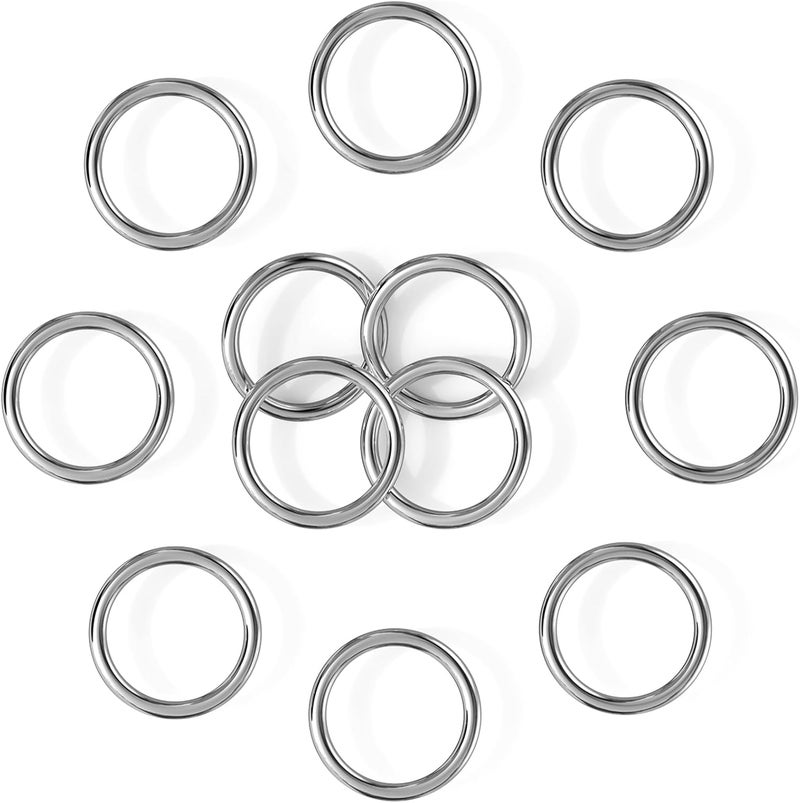 BEYOURD 1 3/8 inch Metal O Rings, Stainless Steel Round Ring Buckles, Solid Welded Metal Loop for Dog Collars, Macrame, Hanging Strap Slings - Image 1